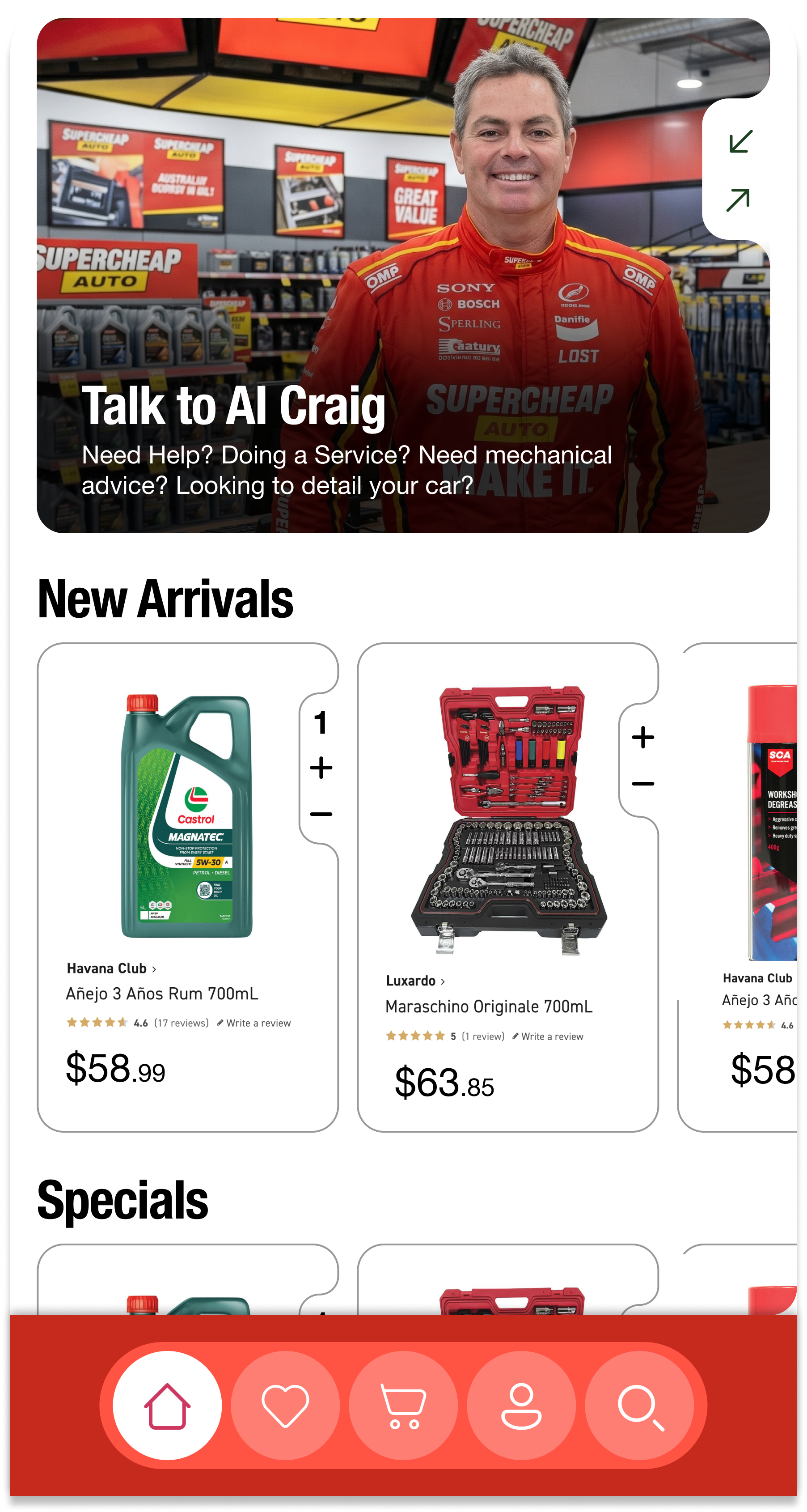 Supercheap Auto landing page